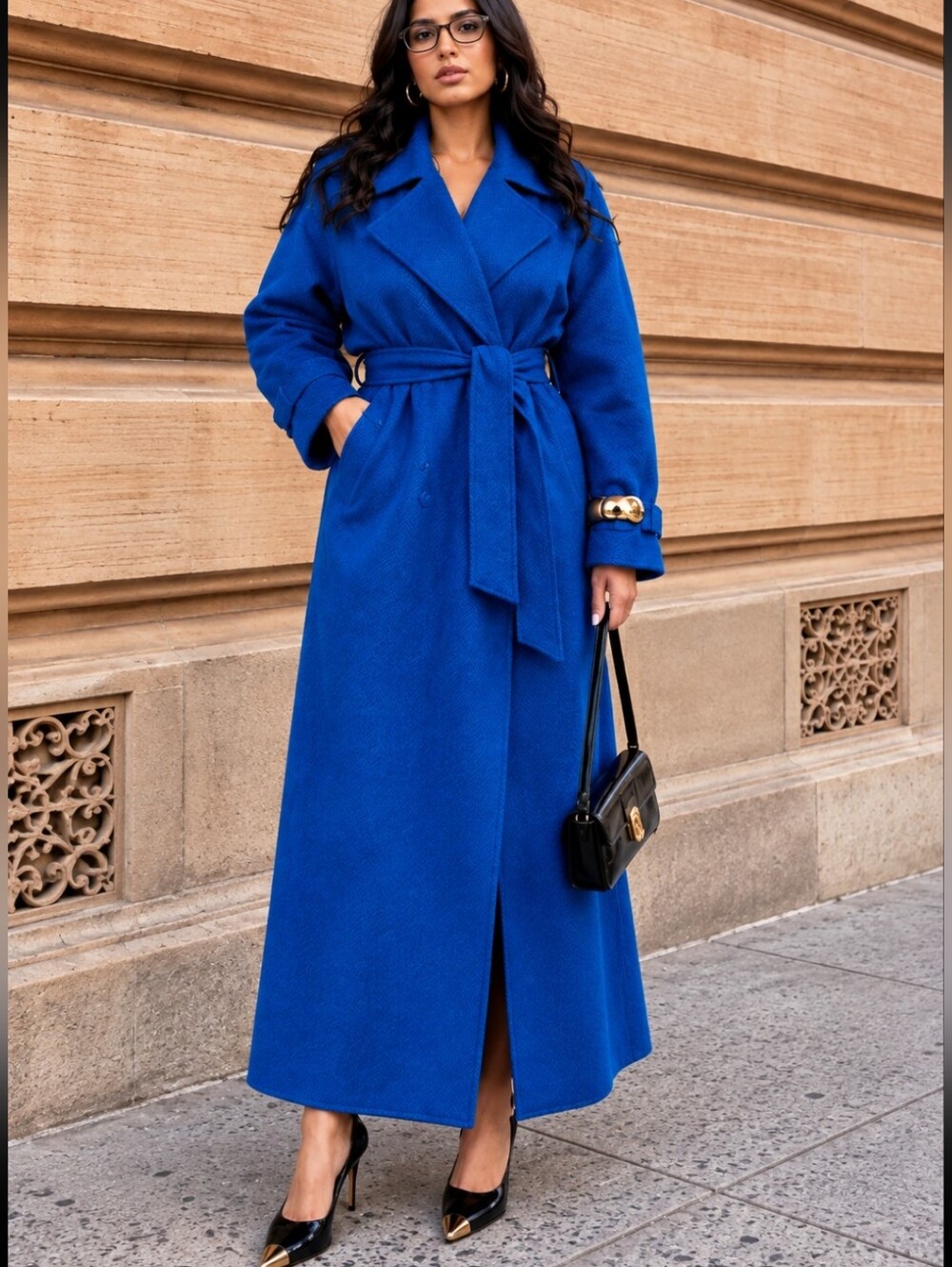 Camille Cobalt Blue Trench Belted Wrap  Coat By Fashion Nova